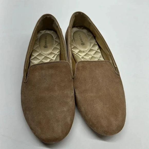Birdies The Starling Slip On Flats Comfortable Latte Tan Suede Leather Size 9 - Picture 1 of 11